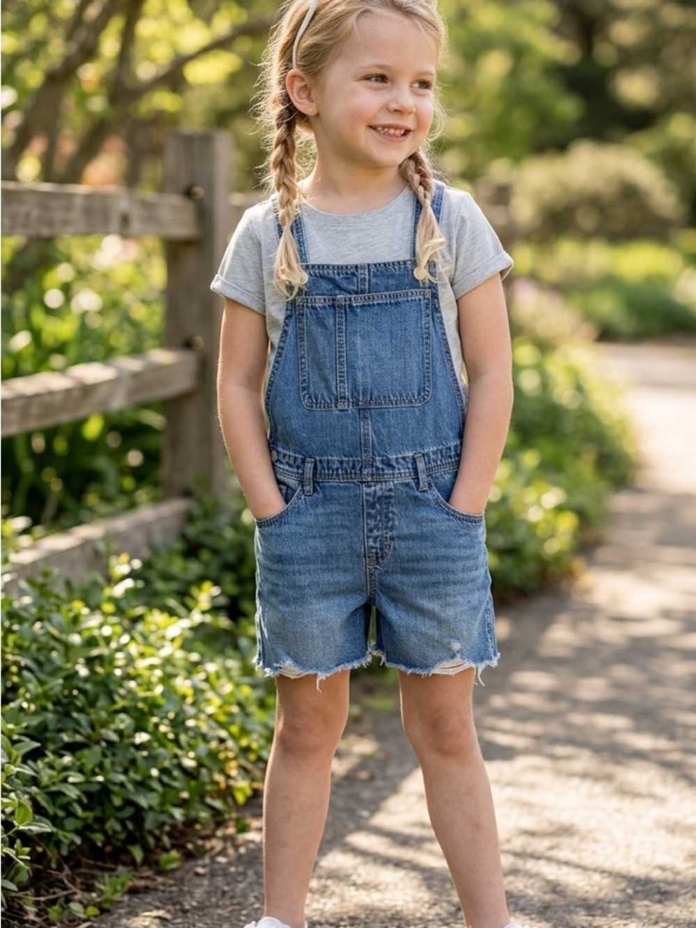 Old Navy Blue Denim Overalls Girls 14-16